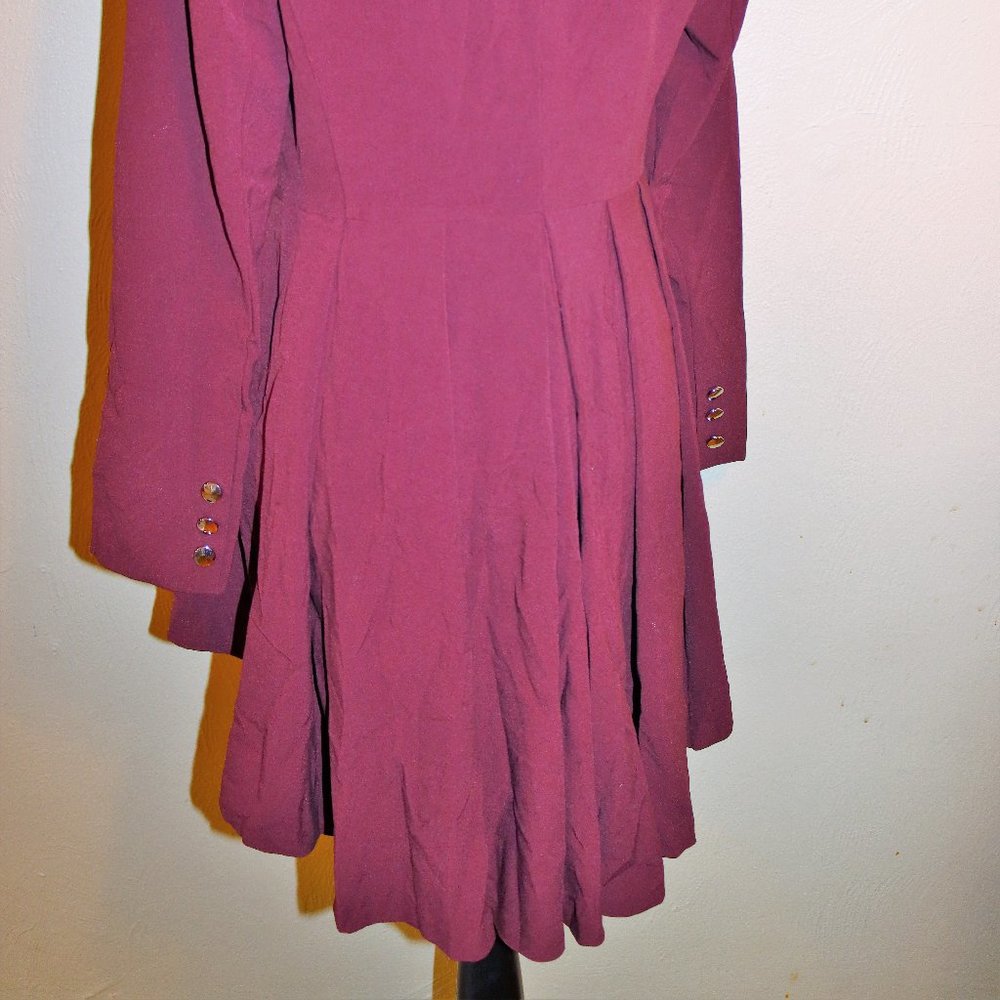 Maroon Long Ruffle Back Blazer - image 4